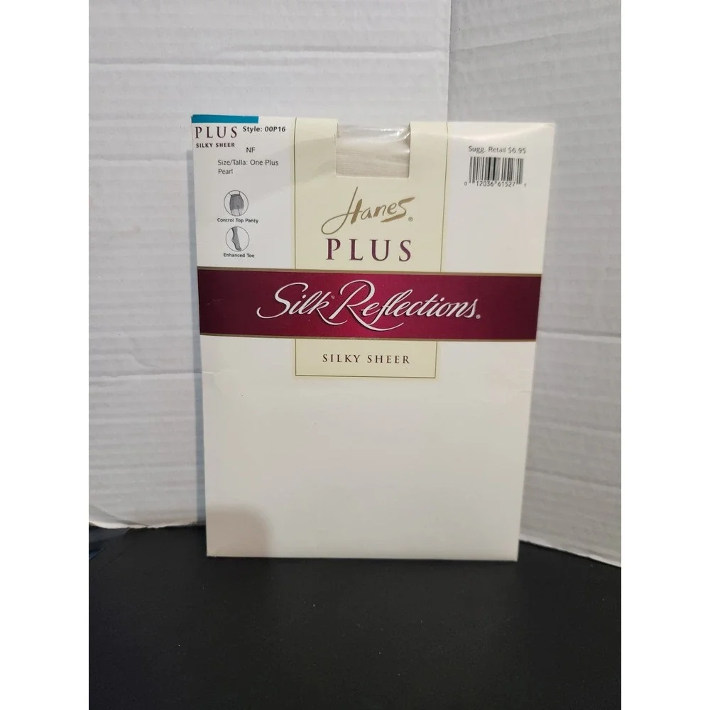 3 Pr Hanes One Plus Silk Reflections Silky Control Pantyhose Natural Black Pearl
